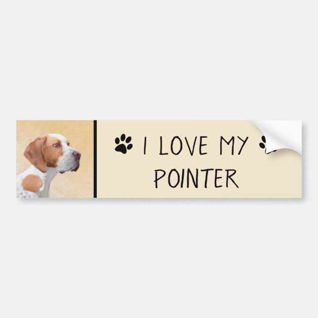 Pointer Painting - Cute Original Dog Art Bumper Sticker (Front)