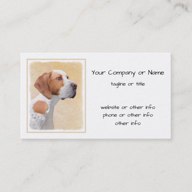Pointer Painting - Cute Original Dog Art Business Card (Front)