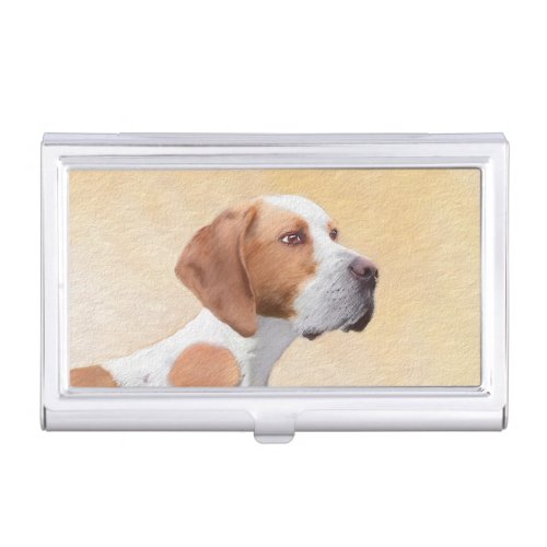 Pointer Painting _ Cute Original Dog Art Business Card Case