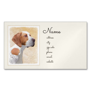 Pointer Painting - Cute Original Dog Art Business Card Magnet