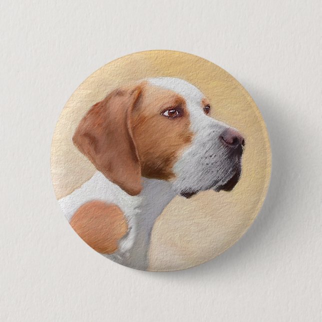Pointer Painting - Cute Original Dog Art Button (Front)