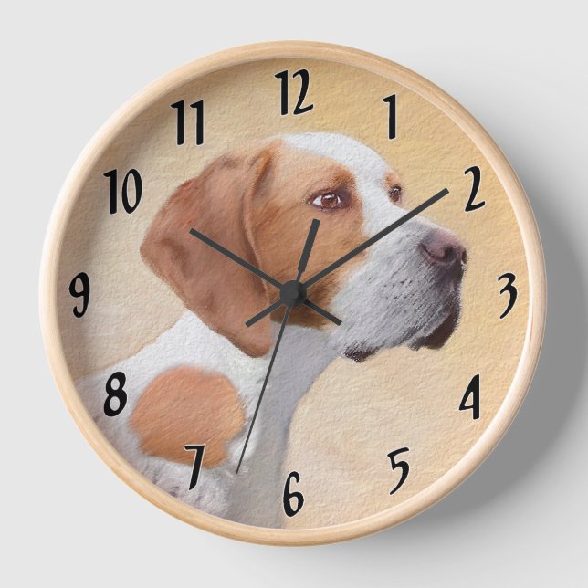 Pointer Painting - Cute Original Dog Art Clock (Front)