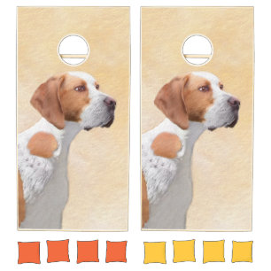 Pointer Painting - Cute Original Dog Art Cornhole Set