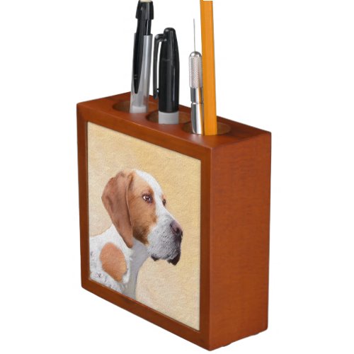 Pointer Painting _ Cute Original Dog Art Desk Organizer
