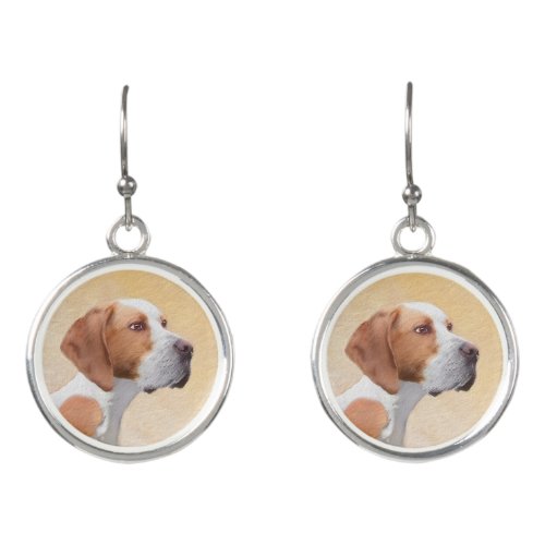 Pointer Painting _ Cute Original Dog Art Earrings