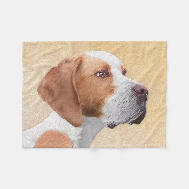Pointer Painting - Cute Original Dog Art Fleece Blanket (Front (Horizontal))