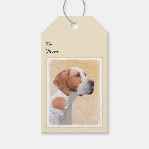 Pointer Painting _ Cute Original Dog Art Gift Tags