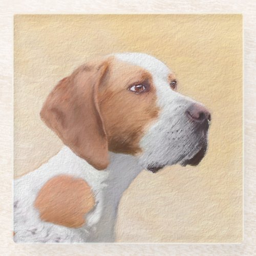 Pointer Painting _ Cute Original Dog Art Glass Coaster