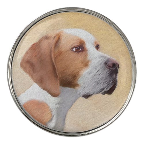 Pointer Painting _ Cute Original Dog Art Golf Ball Marker