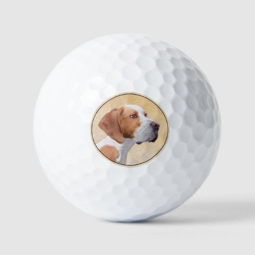 Pointer Painting _ Cute Original Dog Art Golf Balls