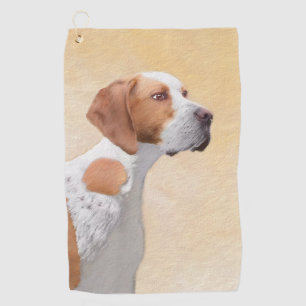 Pointer Painting - Cute Original Dog Art Golf Towel
