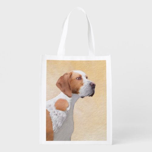 Pointer Painting _ Cute Original Dog Art Grocery Bag