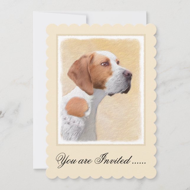 Pointer Painting - Cute Original Dog Art Invitation (Front)