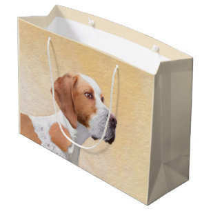 Pointer Painting - Cute Original Dog Art Large Gift Bag