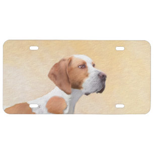 Pointer Painting - Cute Original Dog Art License Plate