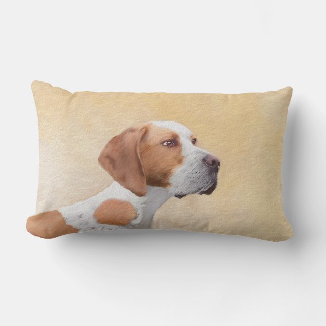 Pointer Painting - Cute Original Dog Art Lumbar Pillow (Front)