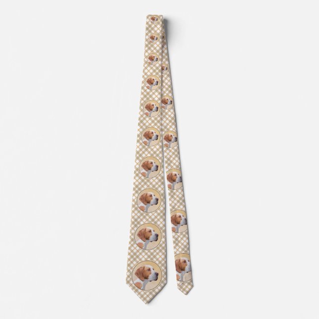 Pointer Painting - Cute Original Dog Art Neck Tie (Front)