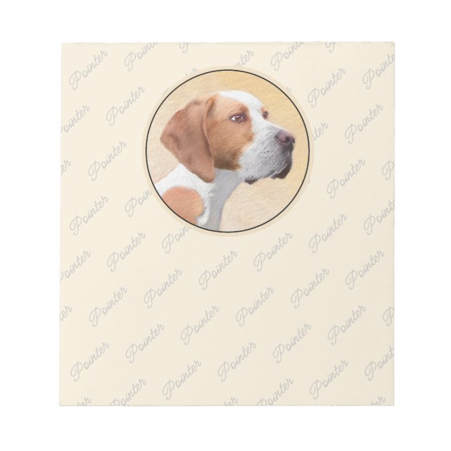 Pointer Painting - Cute Original Dog Art Notepad (Front)