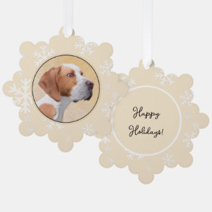 Pointer Painting - Cute Original Dog Art Ornament Card
