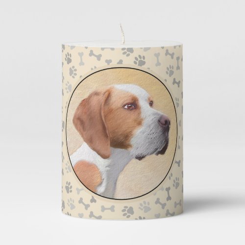 Pointer Painting _ Cute Original Dog Art Pillar Candle