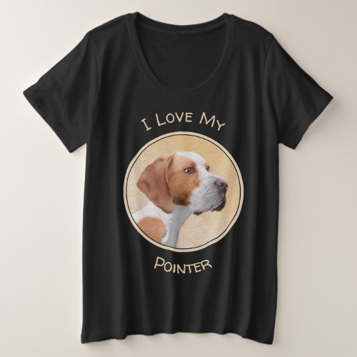 Pointer Painting _ Cute Original Dog Art Plus Size T_Shirt