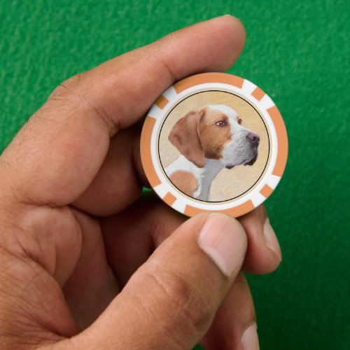 Pointer Painting _ Cute Original Dog Art Poker Chips