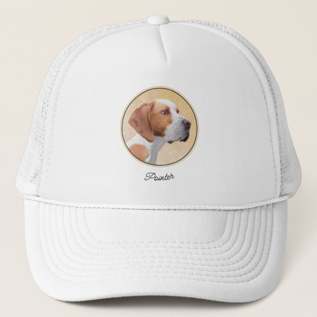 Pointer Painting - Cute Original Dog Art Trucker Hat (Front)