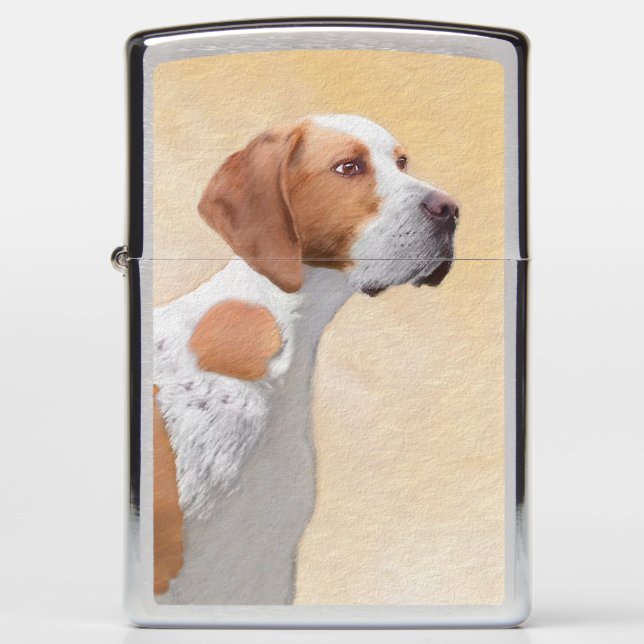 Pointer Painting - Cute Original Dog Art Zippo Lighter (Front)