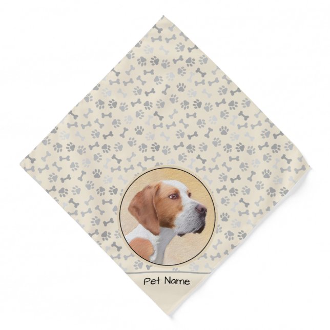Pointer Painting English Cute Original Pet Dog Art Bandana (Front)