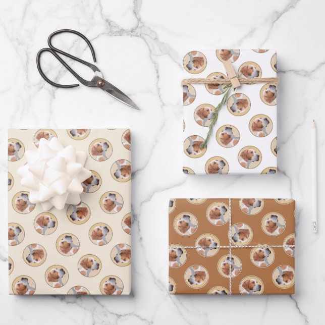 Pointer Painting English Cute Original Pet Dog Art Wrapping Paper Sheets (Front)