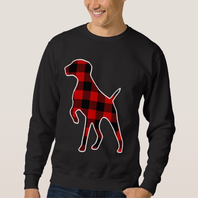 Pointer Red Buffalo Plaid Dog Pet Matching Pj Fami Sweatshirt (Front)