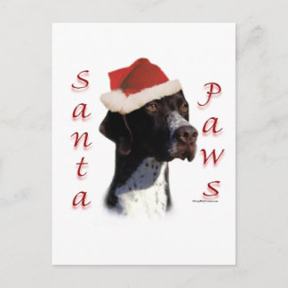 Pointer Santa Paws Holiday Postcard