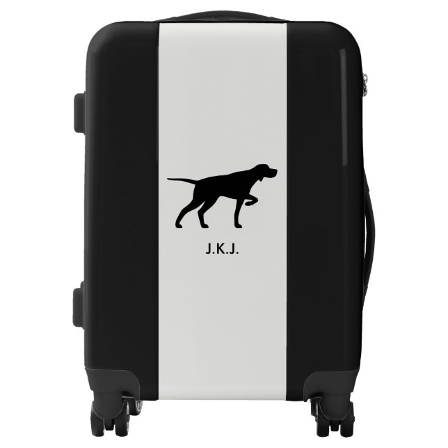 Pointer Silhouette with Custom Text Luggage (Front)