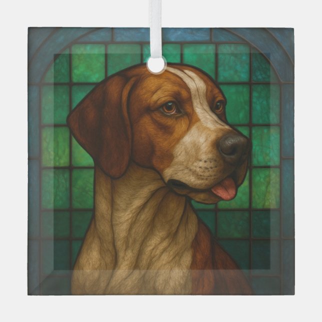 Pointer "Stained Glass" Glass Ornament (Front)