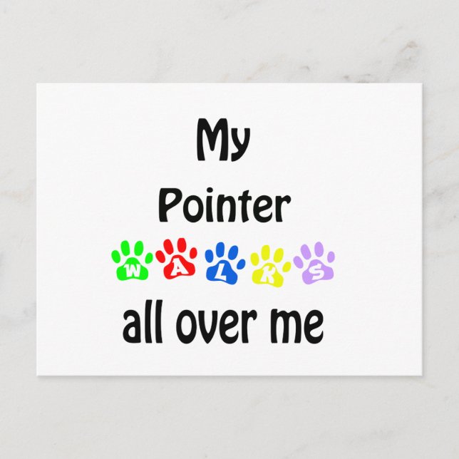 Pointer Walks Design Postcard (Front)