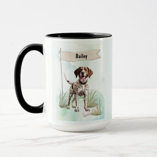 Pointer Watercolor Personalized Dog Mug (Left)