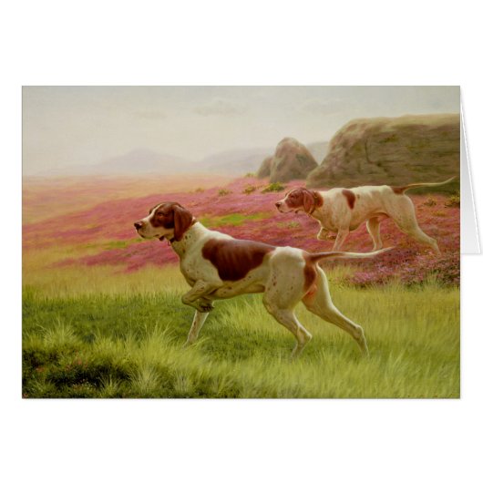 Pointers in a Landscape, 19th century Cards (Front Horizontal)