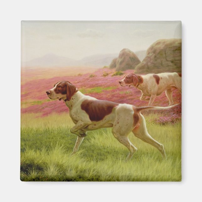Pointers in a Landscape, 19th century Magnet (Front)
