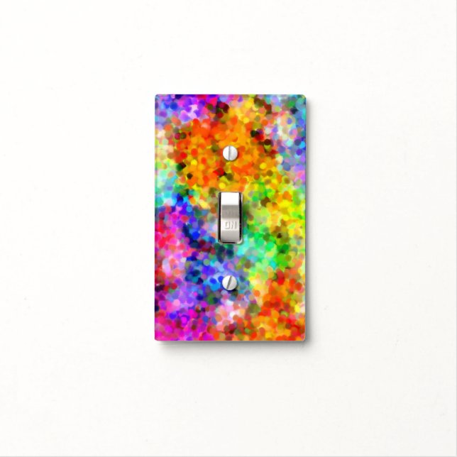 Pointillism Chakra Light Switch Cover (In Situ)