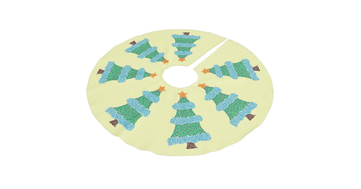 Pointillism Christmas Trees Tree Skirt Zazzle
