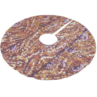 Pointillism French Oak Wood Planks tree skirt