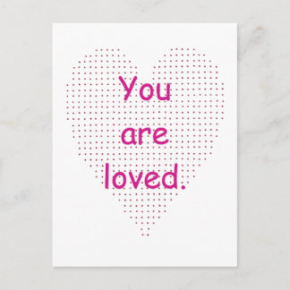 Pointillism Heart You are loved Postcards