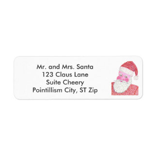 Pointillism Jolly Santa Address Labels