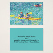 Pointillism Kayak Scene Artist Trading Card (Front & Back)