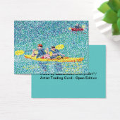 Pointillism Kayak Scene Artist Trading Card (Desk)