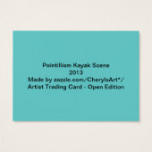 Pointillism Kayak Scene Artist Trading Card (Back)