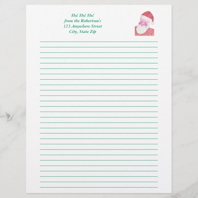 Pointillism Santa Claus Christmas Letterheads Letterhead (Front)