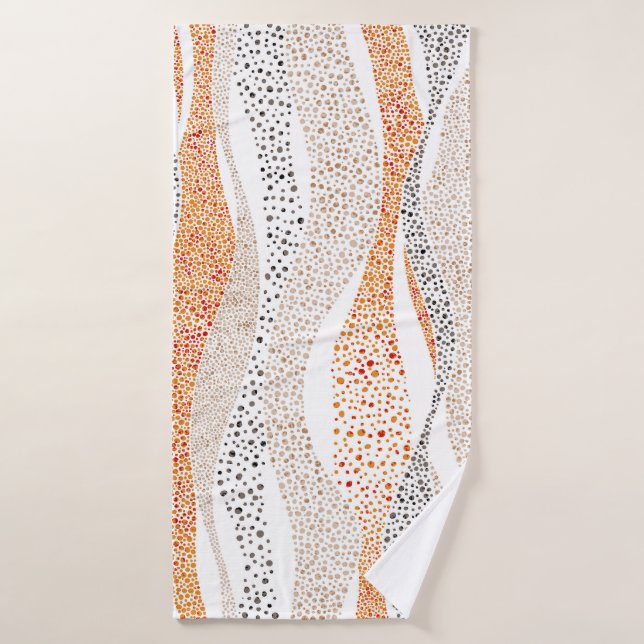 Pointillism Wavy Polka: Cute Doodle Textile Bath Towel (Bath Towel)
