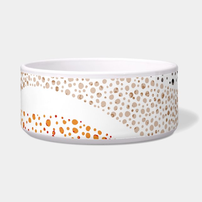 Pointillism Wavy Polka: Cute Doodle Textile Bowl (Front)