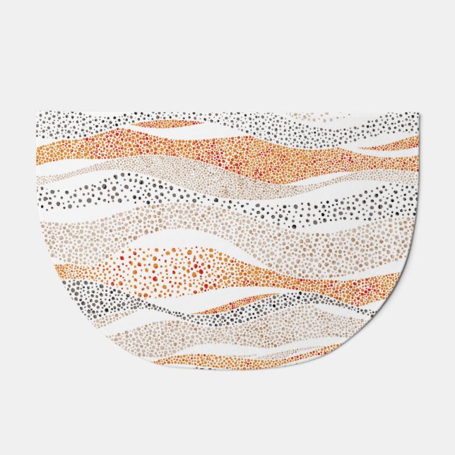 Pointillism Wavy Polka: Cute Doodle Textile Doormat (Front)